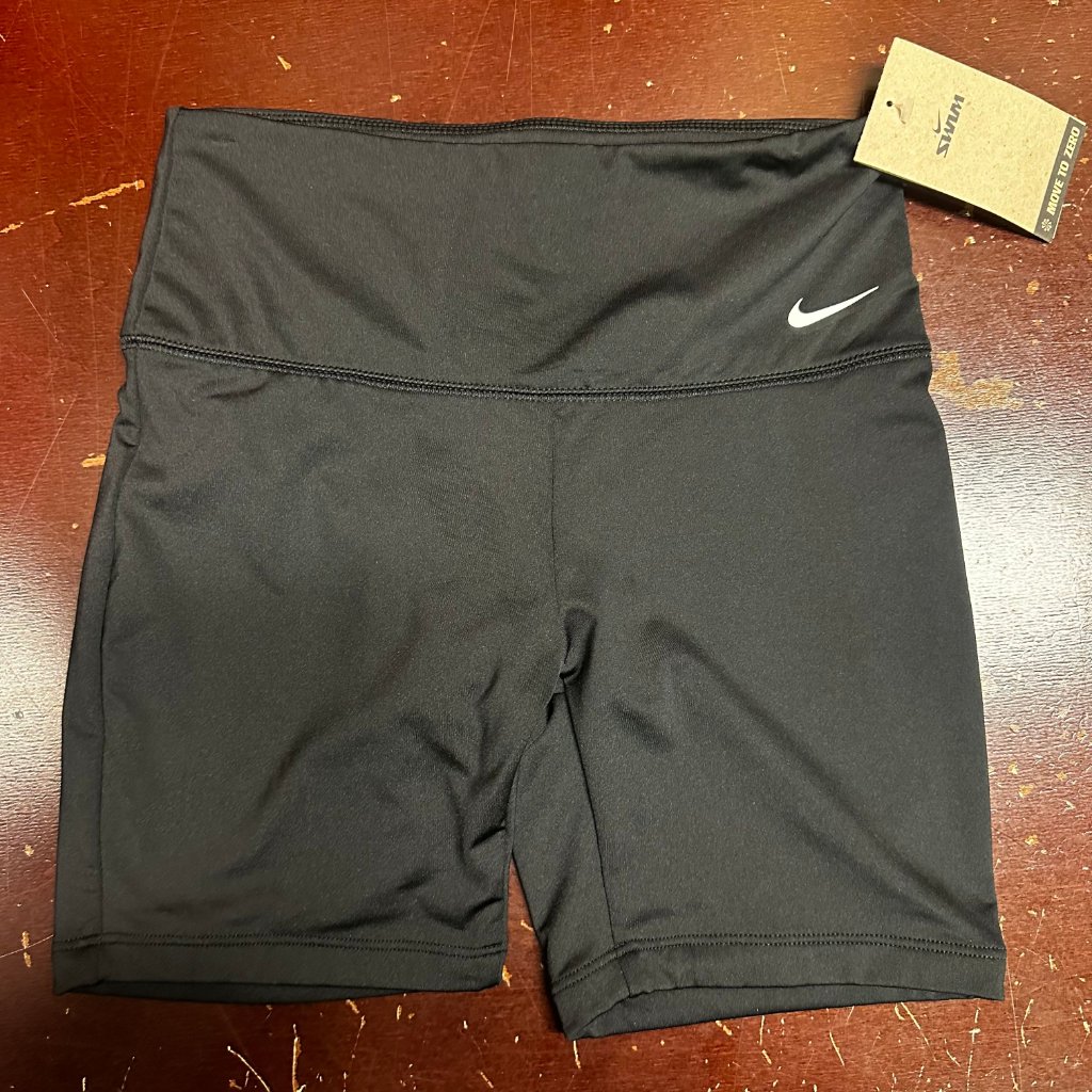 Nike Womens Black Essential High Rise Back Zipped Pocket Swim Shorts Size Small